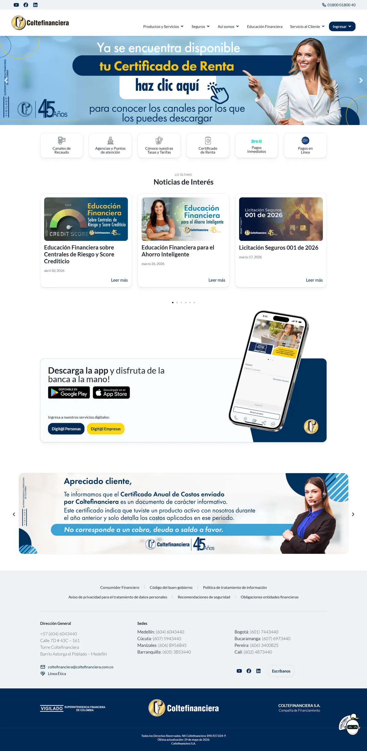 Screenshot de Coltefinanciera